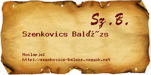 Szenkovics Balázs névjegykártya